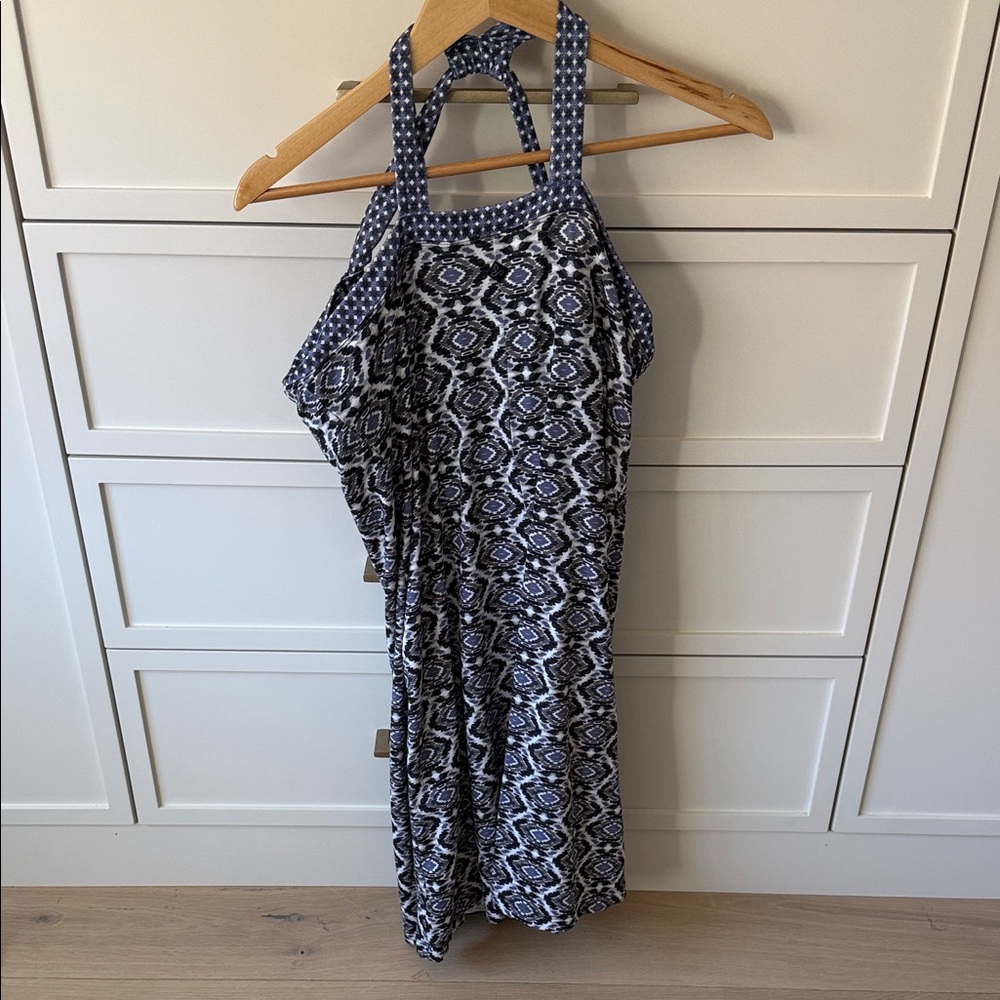 Prana Navy Blue Patterned  knit dress